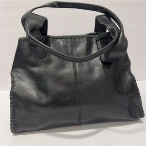 Elliott Lucca Women's Gisele Satchel-style Black Leather Shoulder Bag